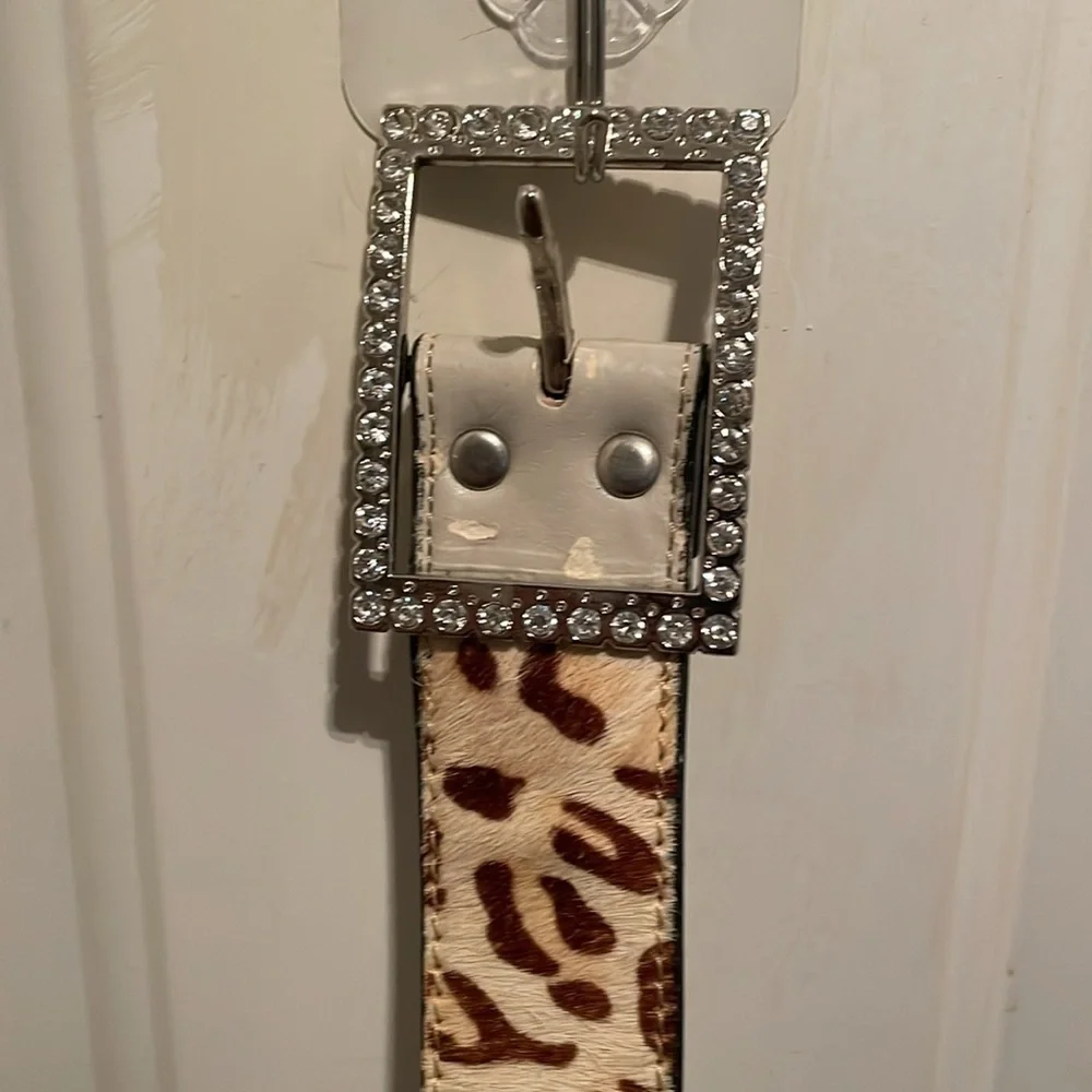 Vintage Faux Fur and Rhinestone Belt